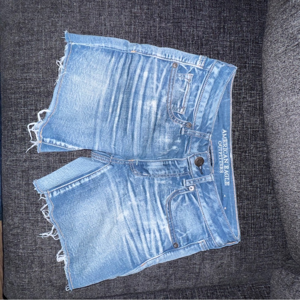 American Eagle Outfitters High Waist Blue Denim Shorts